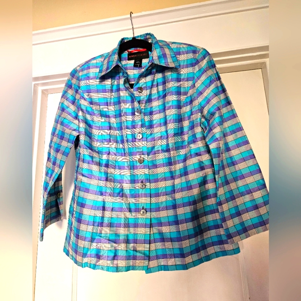 Nina McLemore button down silk top